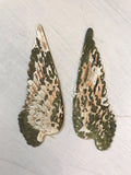 Metal wings,aged white patina wings,angel wings,feathered wings,