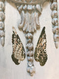 Metal wings,aged white patina wings,angel wings,feathered wings,