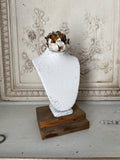 Bust with Barn Wood Base and salvaged metal rose