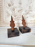 Ring holder, Old wood ring holder with vintage wood base