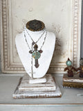Bust with salvaged Barn Wood Base and vintage hardware