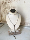 Aged jewelry Bust with Barn Wood Base and old metal finding on Top
