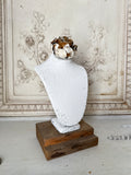 Bust with Barn Wood Base and salvaged metal rose