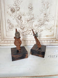 Ring holder, Old wood ring holder with vintage wood base
