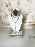 Aged jewelry Bust with Barn Wood Base and old metal finding on Top