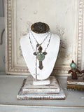 Bust with salvaged Barn Wood Base and vintage hardware