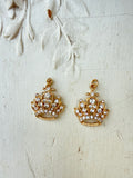 Rhinestone crowns with jump ring on top,2 pieces