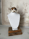 Bust with Barn Wood Base and salvaged metal rose
