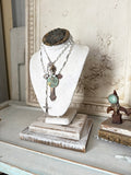 Bust with salvaged Barn Wood Base and vintage hardware