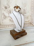 Bust with Barn Wood Base and salvaged metal rose