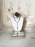 Aged jewelry Bust with Barn Wood Base and old metal finding on Top