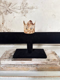 Metal  crown finial with beautiful patina aging