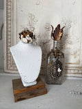 Bust with Barn Wood Base and salvaged metal rose