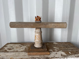 Barn wood cuff holder with embellished crown,Jewelry Stand