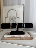 Barn wood and velvet cuff holder , vintage barn wood,Jewelry Stand