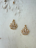 Rhinestone crowns with jump ring on top,2 pieces