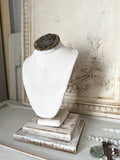 Bust with salvaged Barn Wood Base and vintage hardware