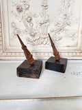 Ring holder, Old wood ring holder with vintage wood base
