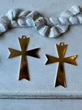 Metal cross, gold plated, cross set of 2, detailed edges