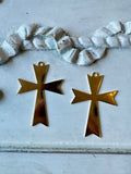 Metal cross, gold plated, cross set of 2, detailed edges