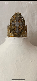 Crown with rhinestone cross center and layered findings