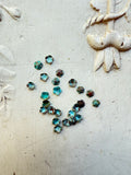 Beautiful small patina green flowers 24 pieces