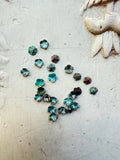 Beautiful small patina green flowers 24 pieces