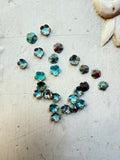 Beautiful small patina green flowers 24 pieces
