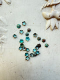 Beautiful small patina green flowers 24 pieces