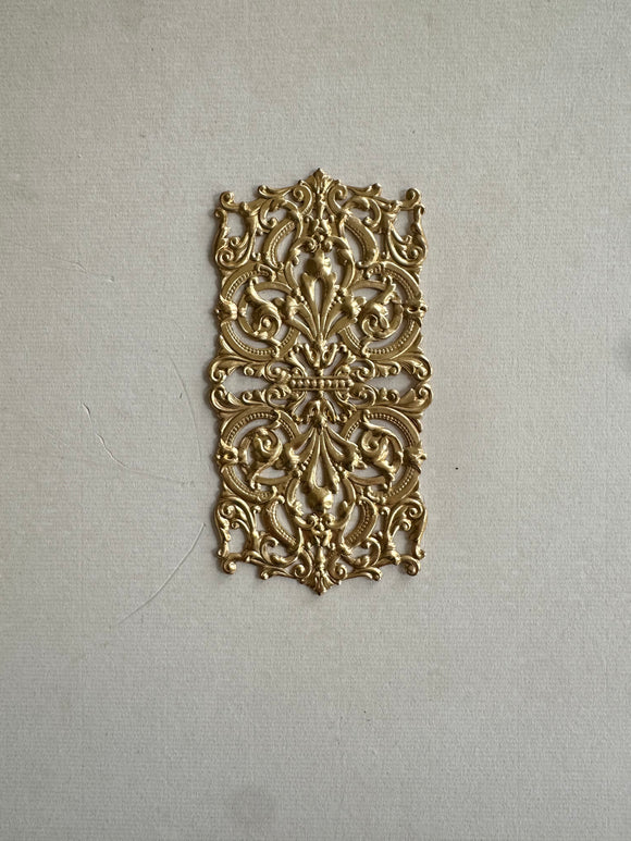 Raw brass filigree stamping gold