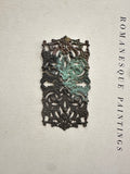 Raw brass patina filigree stamping