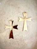 Metal cross, gold plated, cross set of 2, detailed edges