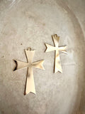 Metal cross, gold plated, cross set of 2, detailed edges