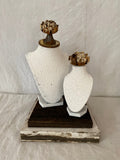 Bust set Milk painted washed busts with metal roses