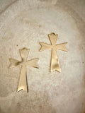 Metal cross, gold plated, cross set of 2, detailed edges