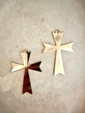 Metal cross, gold plated, cross set of 2, detailed edges