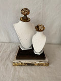 Bust set Milk painted washed busts with metal roses