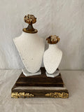 Bust set Milk painted washed busts with metal roses