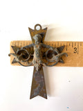 Cherub cross, metal cross with detailed cherub attached