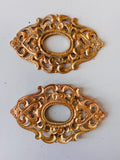 Gold filigree stamping, 2 patina metal ornate gold finding