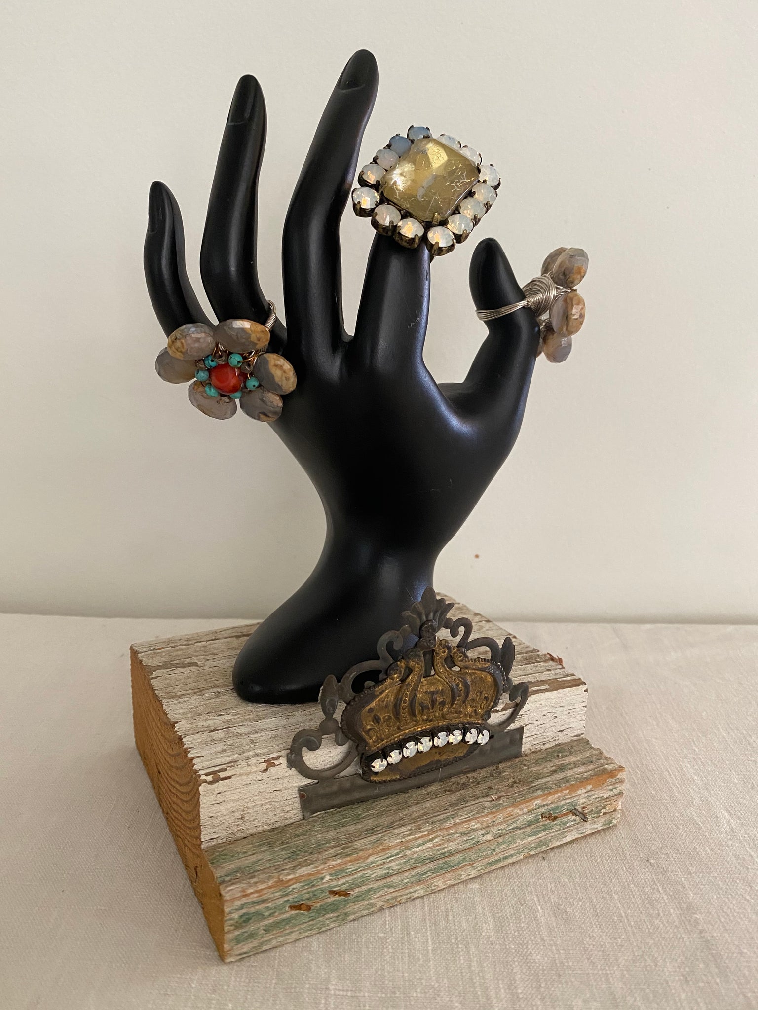 Ring holder with vintage barn wood Hand Jewelry Stand – Faded Fragments