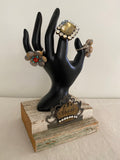 Ring holder with vintage barn wood  Hand Jewelry Stand