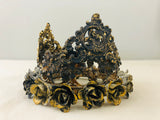 Metal crown with beautiful petite roses around the base of crown