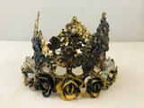 Metal crown with beautiful petite roses around the base of crown
