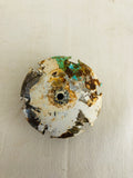 Metal Roses, 2 rusted metal and green painted roses