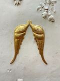 Metal angel wings, pair of raw brass metal wings