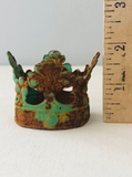 Aged green metal crown  (1 piece)