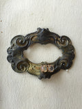 Scroll frame, 1 patina metal frame finding