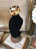 Black velvet flower bust,necklace stand