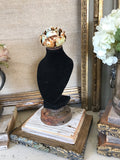 Black velvet flower bust,necklace stand